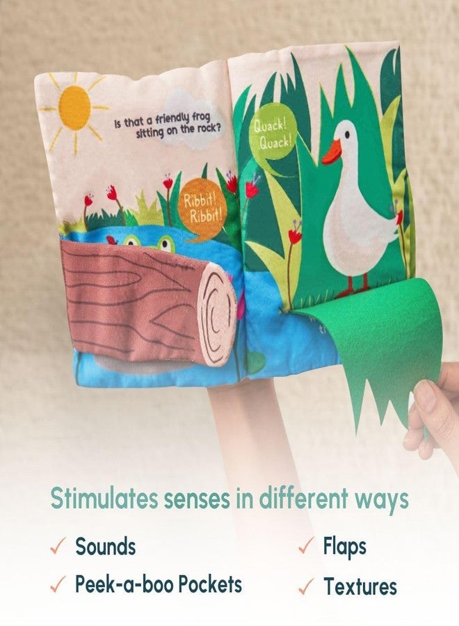 Curious Cub كتاب قماشي من كيوريوس كاب بيكابو جانجل - كتاب أطفال ناعم بصفحات قابلة للطيّ وأسطح مختلفة الملمس | لعبة حسية وهدية تعليمية مبكرة للرضع والأطفال الصغار، ألعاب بيكابو للأطفال من عمر 6 أشهر فما فوق - Image 3
